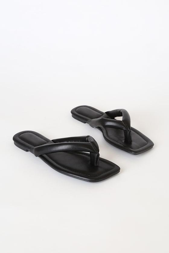 Mera Black Thong Sandals 4