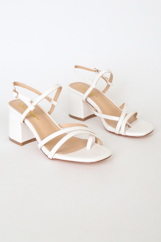 White Strappy Sandals - High Heel Sandals - Toe Loop High Heels - Lulus
