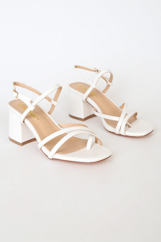 Fanny White Strappy High Heel Sandals 3