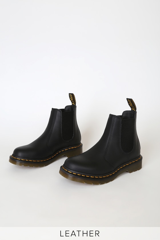 Dr. Martens 2976 Black Nappa - Leather Chelsea Boots - Cool Boots - Lulus