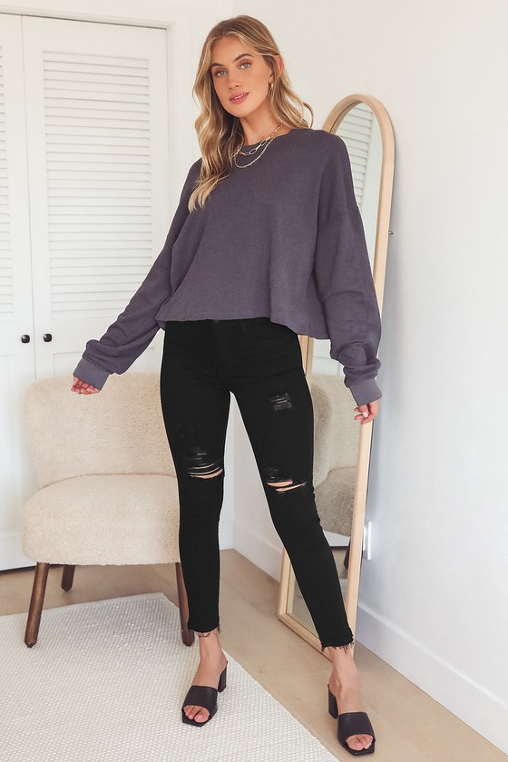 high rise black jeans for women