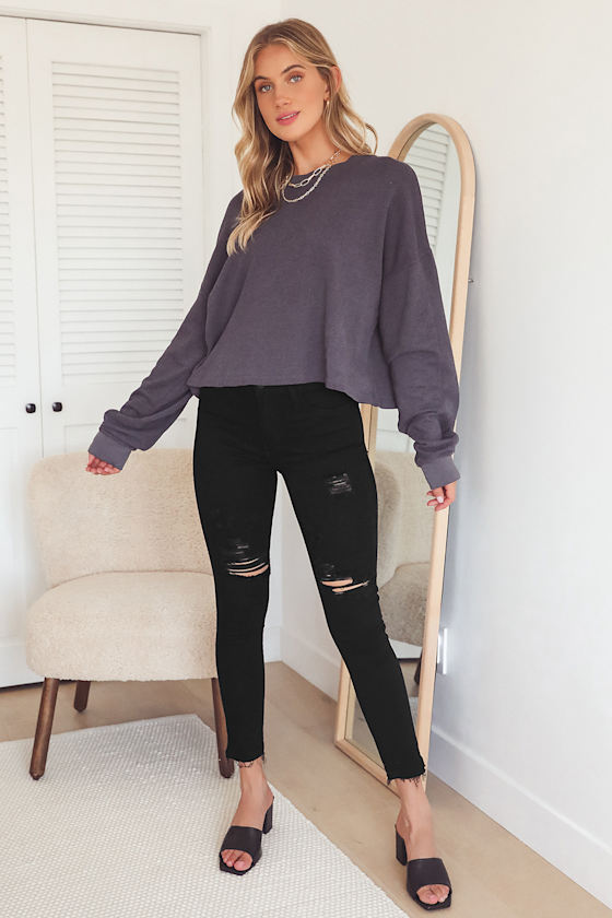 just black high rise skinny jeans