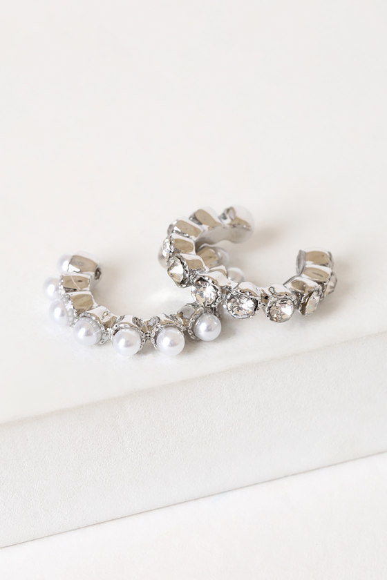 Silver Ear Cuffs Rhinestone Ear Huggies Pearl Ear Huggie Lulus