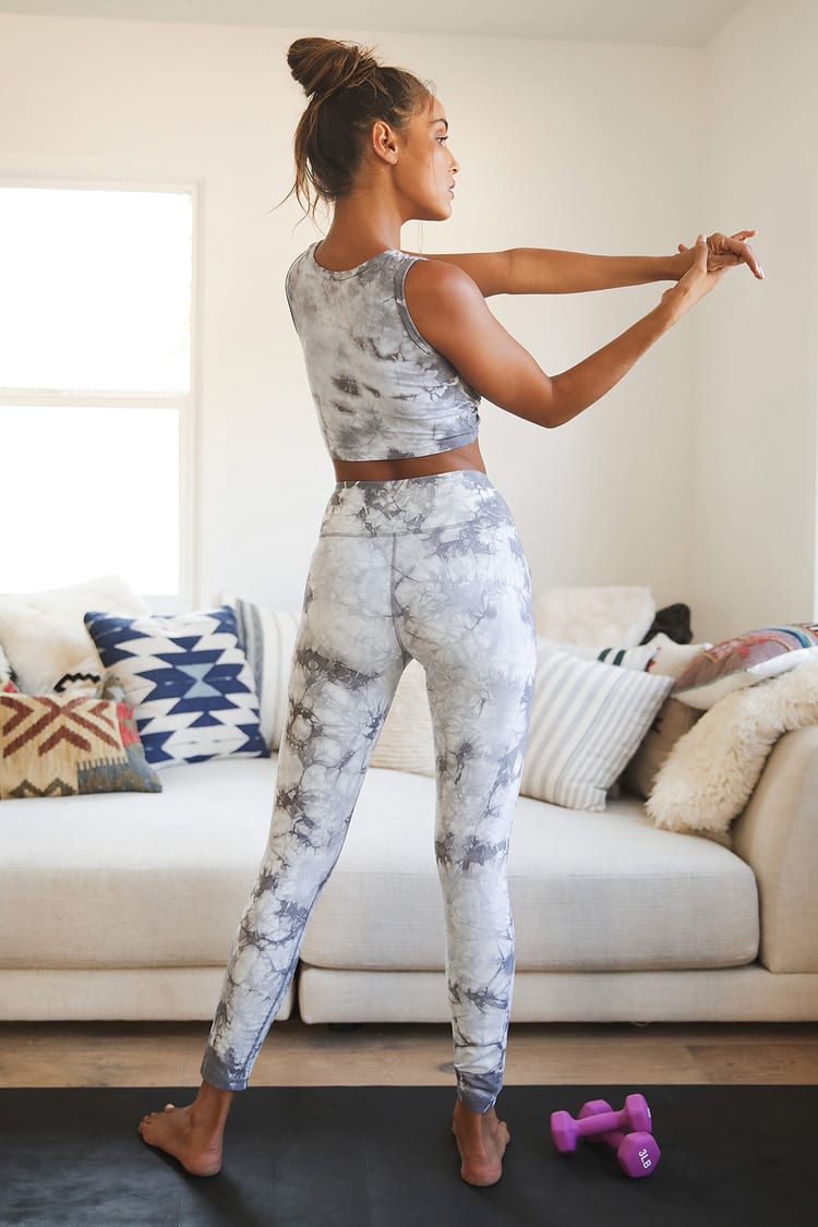 Fit for Life Grey Multi Tie-Dye High Waisted Leggings
