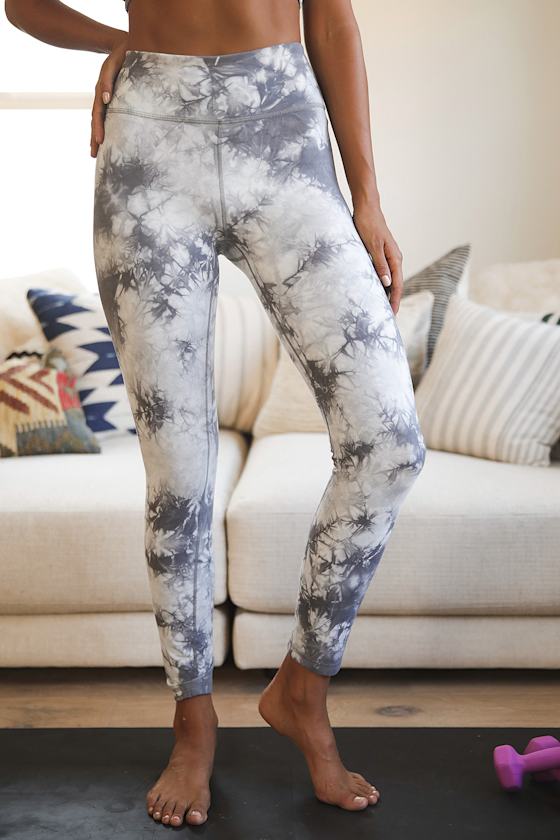 Fit for Life Grey Multi Tie-Dye High Waisted Leggings 8