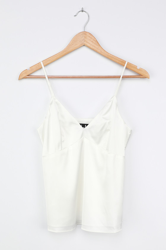Satin Tank Top - Sexy White Satin Cami Top - Satin Cami Top - Lulus