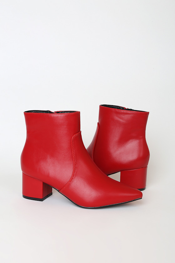 red block booties