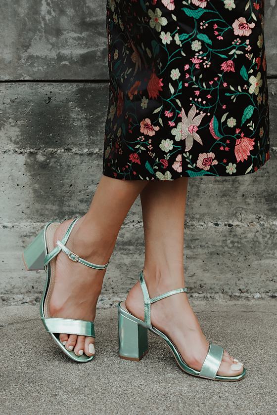 metallic green heels