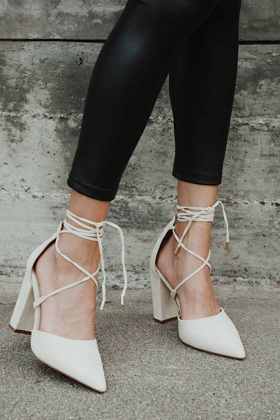 lulus alta orchid suede lace up heels