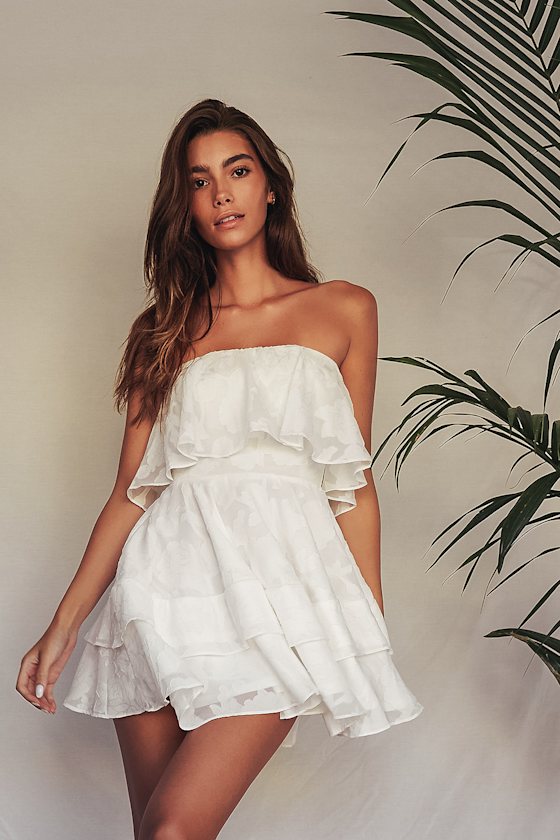 Ruffled Mini Dress - Chiffon Dress - Lulus