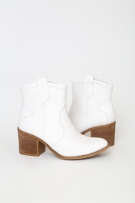 Unite White Snake Ankle Booties