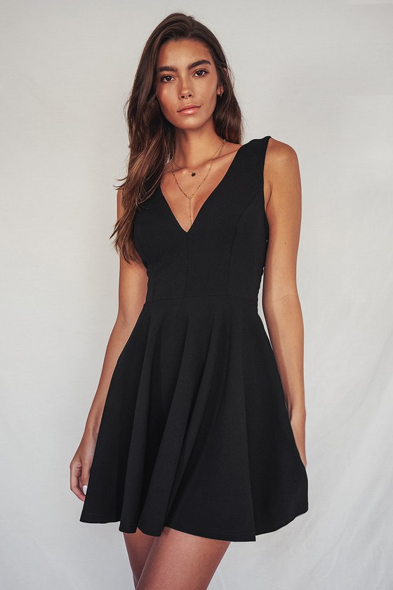 v neck skater dress