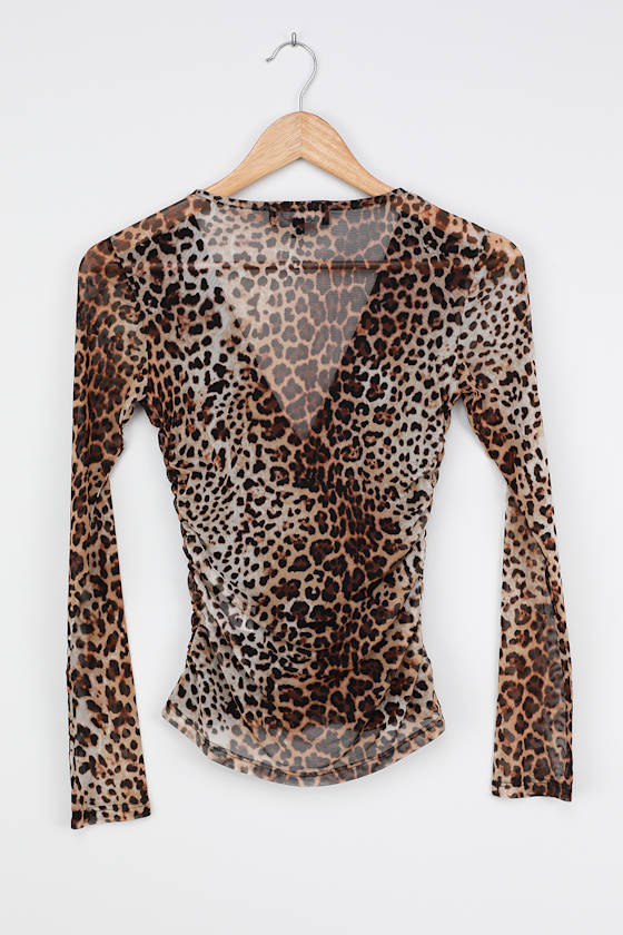 mesh leopard top
