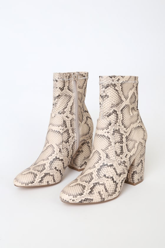 beige snake boots