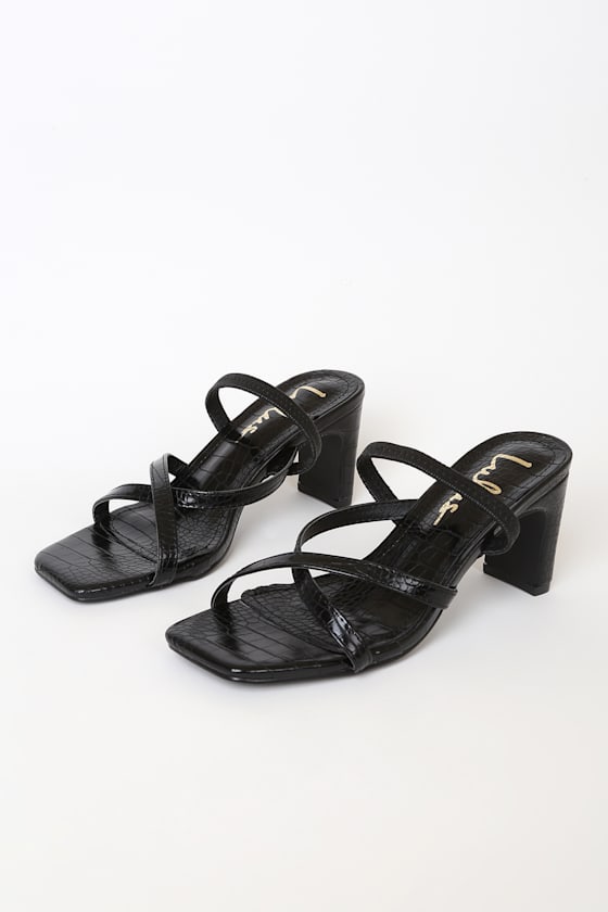 black crocodile heels