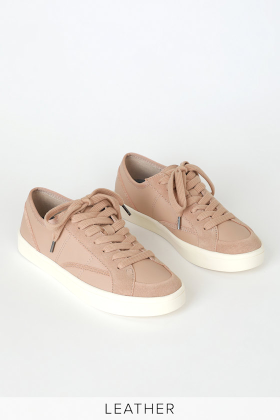 blush leather sneakers