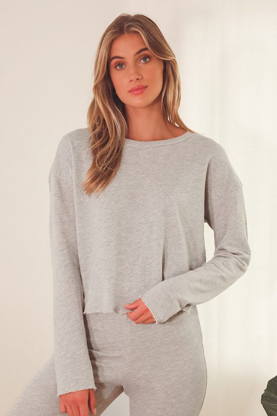 Pudding Heather Grey Pullover Sweatshirt 6
