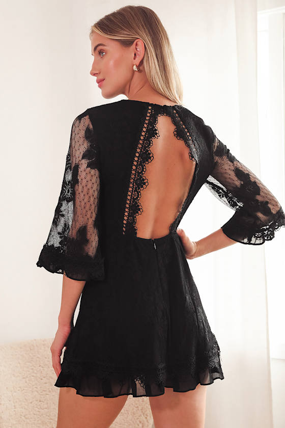 fashion round collar flouncing shift mini dress