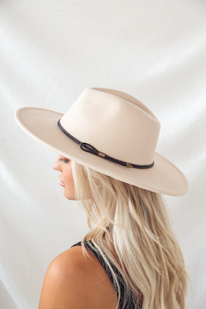 Cream Fedora Hat - Wide Brim Hat - Structured Hat - Lulus display picture 1