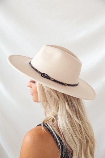 Into the Wild Cream Felt Fedora Hat 1
