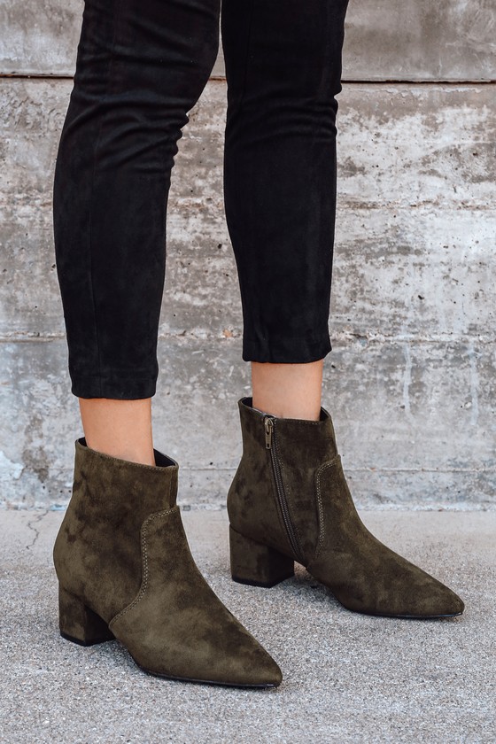 womens olive green suede boots