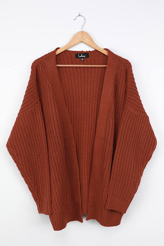 rust oversized cardigan