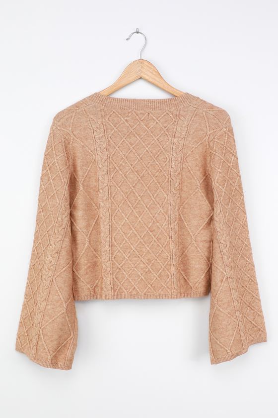 Sage the Label Nico - Cable Knit Sweater - Beige Pullover Sweater - Lulus