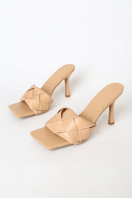 nude square toe sandals