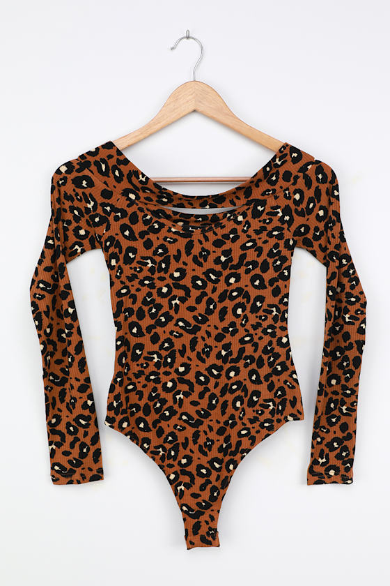Long Sleeve Bodysuit - OTS Bodysuit - Leopard Print Bodysuit - Lulus