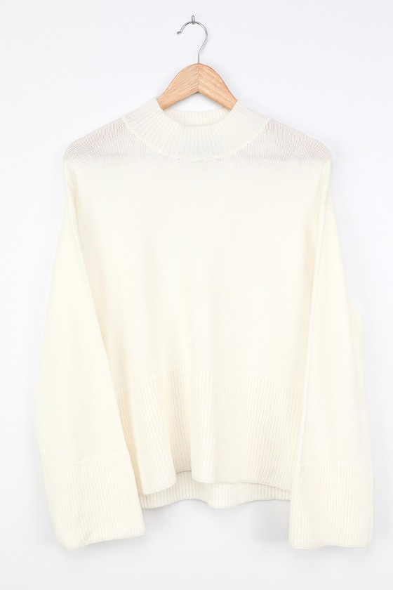 Cute Ivory Sweater - Crew Neck Sweater - Ribbed Sweater - Lulus