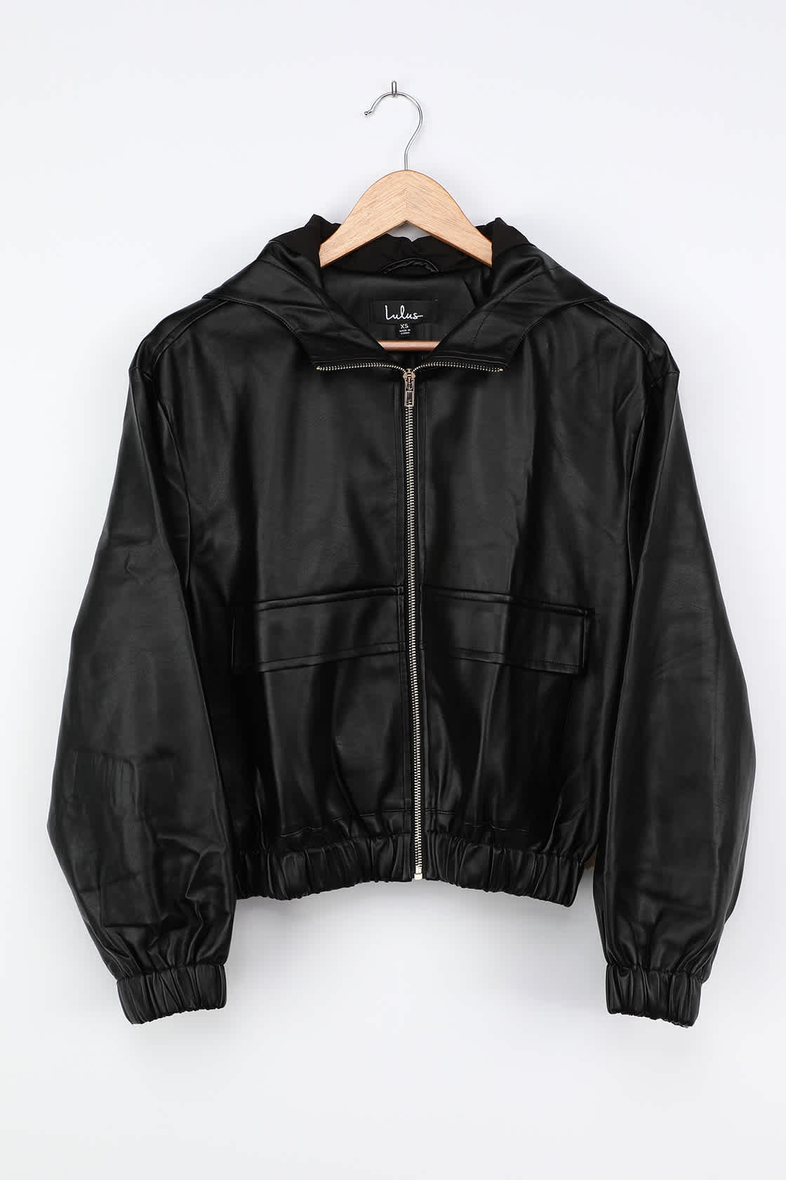 Atomic Black Vegan Leather Bomber Jacket