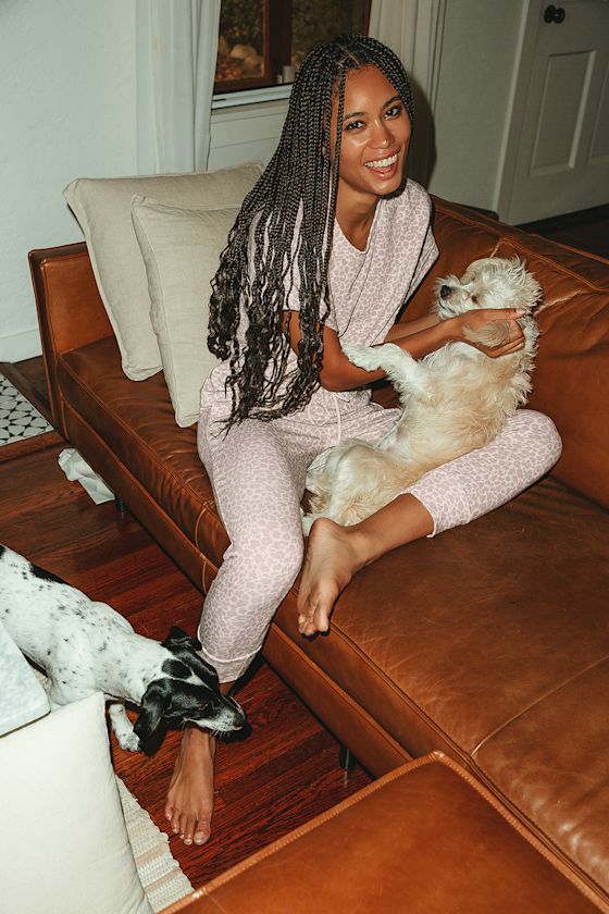 Wildly Cozy Taupe Leopard Print Drawstring Joggers 5