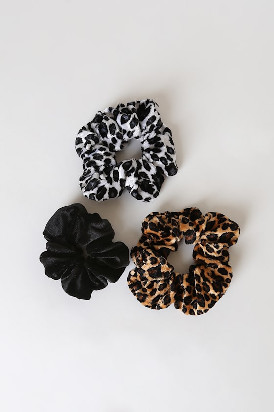 Love It Black Multi Velvet Hair Scrunchie Set 5