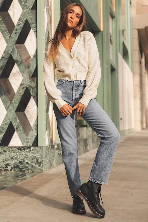 That Cozy Feeling Cream Knit Button-Up Cropped Cardigan 8