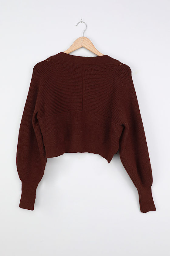 Brown Cardigan Ribbed Cardigan Cropped Cardigan Lulus