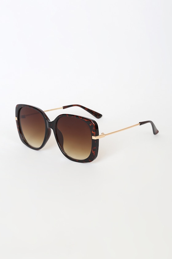 Be Square Brown Tortoise Oversized Sunglasses 1