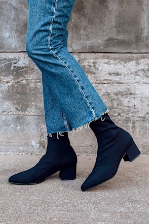 Bootie Mya Vagabond Shoes Vagabond Mya Black Stretchy Sock Boots