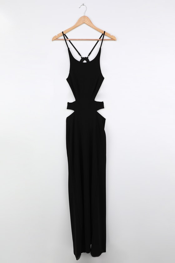 Sexy Black Dress - Backless Maxi Dress - Cutout Column Dress - Lulus