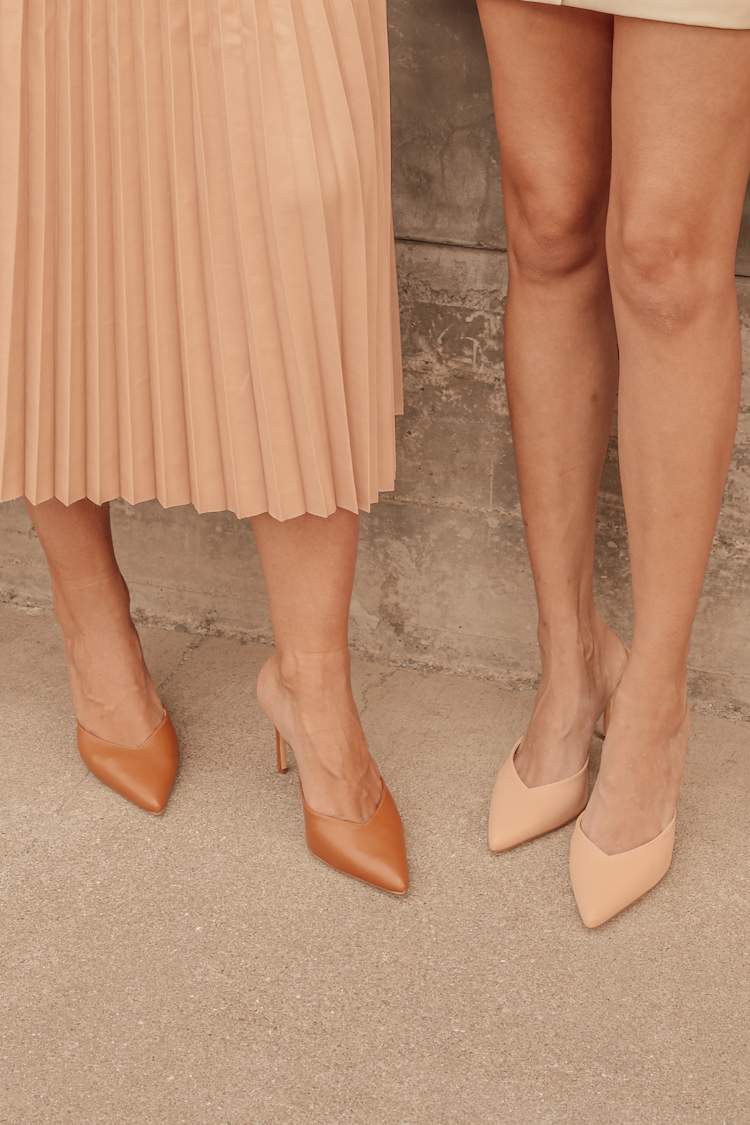 Chic Tan Brown Mules - Pointed-Toe Mules - Mocha Heels - Lulus display picture 1