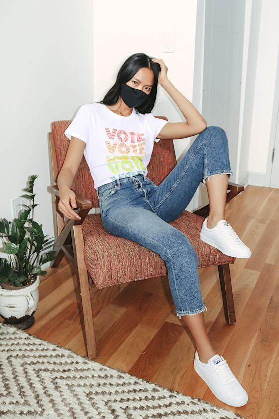 Vote White Rainbow Short Sleeve Graphic Tee 5