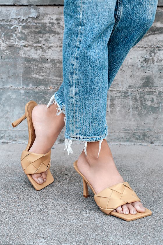 nude woven sandals