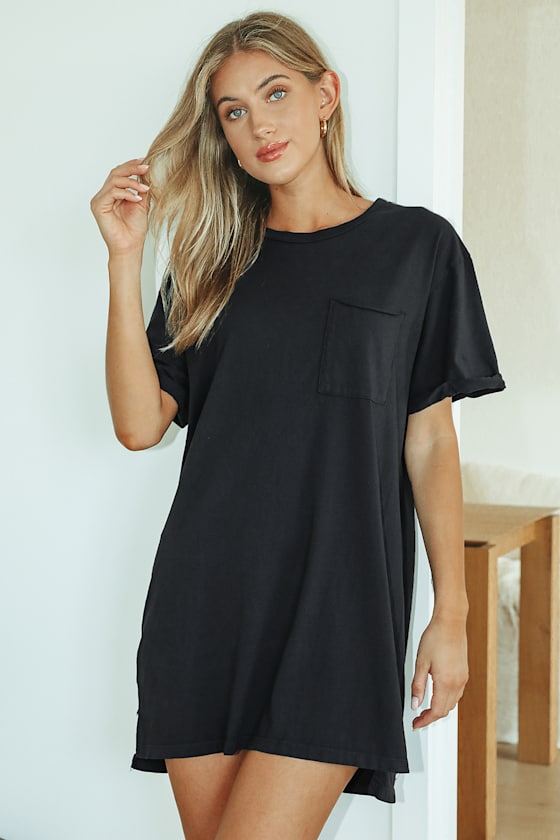 oversized t shirt dress black