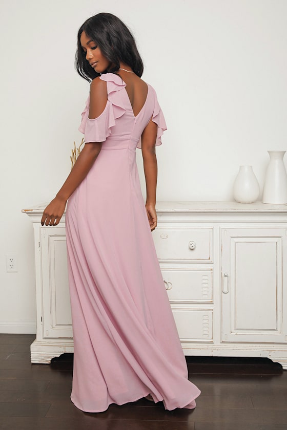 lavender cold shoulder dress