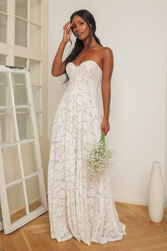 white lace bustier