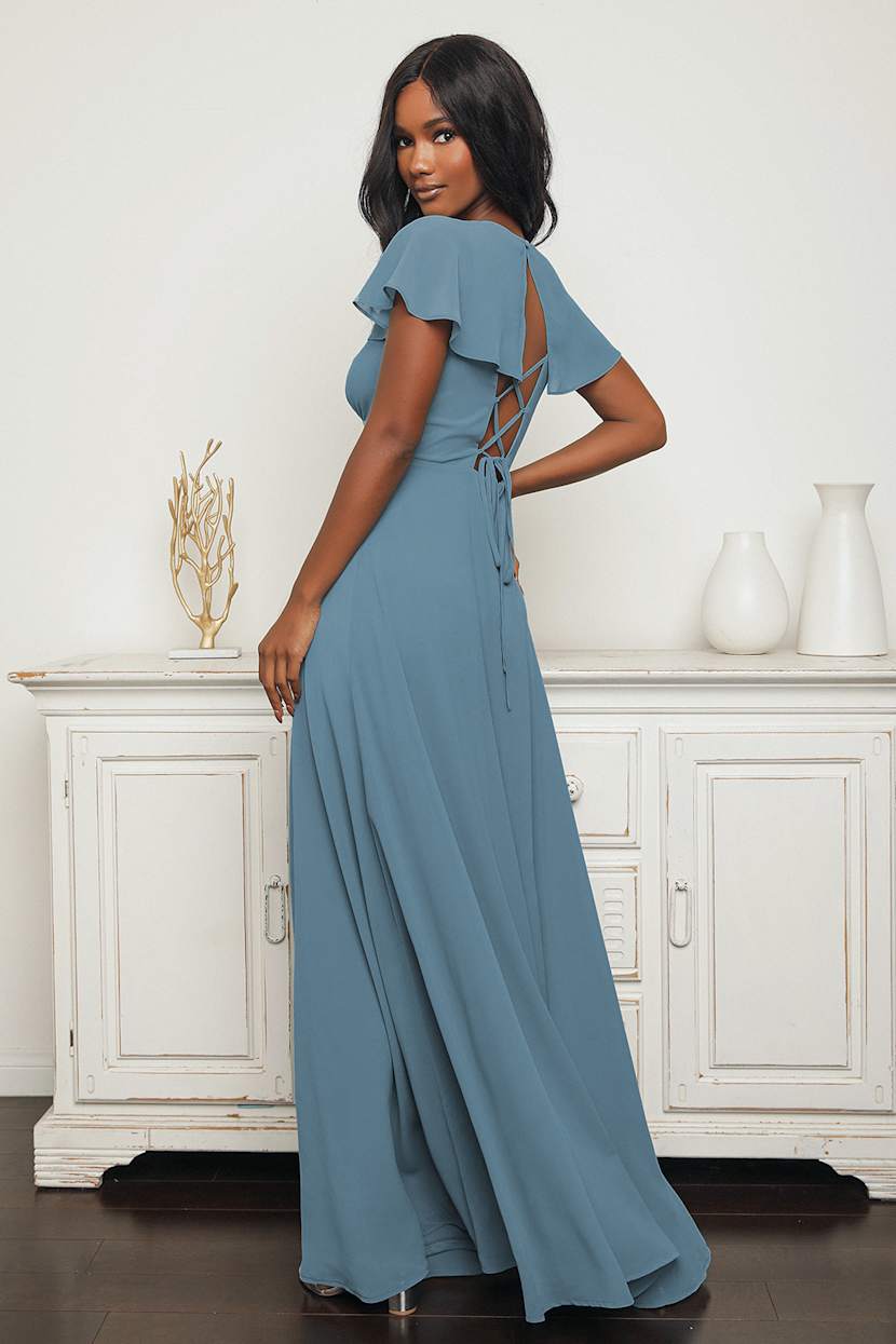 josephine flutter sleeve maxi dress JOSEPHINE FLUTTER SLEEVE MAXI DRESS - Women's Fashion