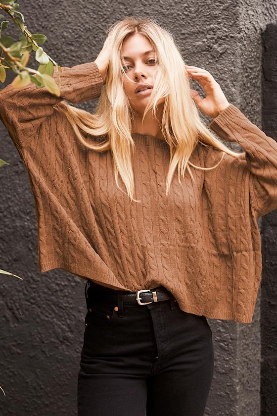 oversized camel sweater