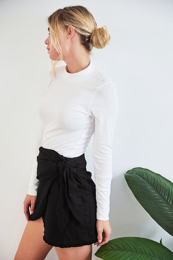 Chic Black Skirt - Mini Skirt - Wrap Skirt - Tie-Front Skirt - Lulus