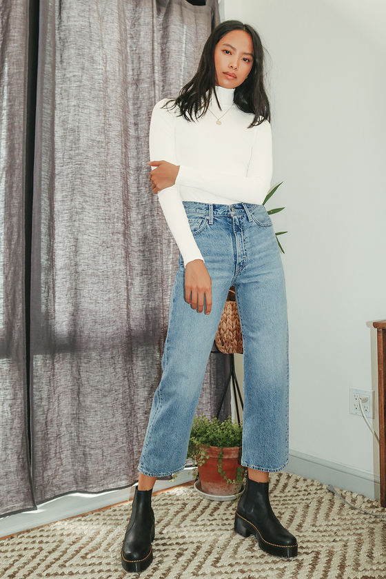 Ribcage Wellthread Light Wash Straight Leg Ankle Jeans 7