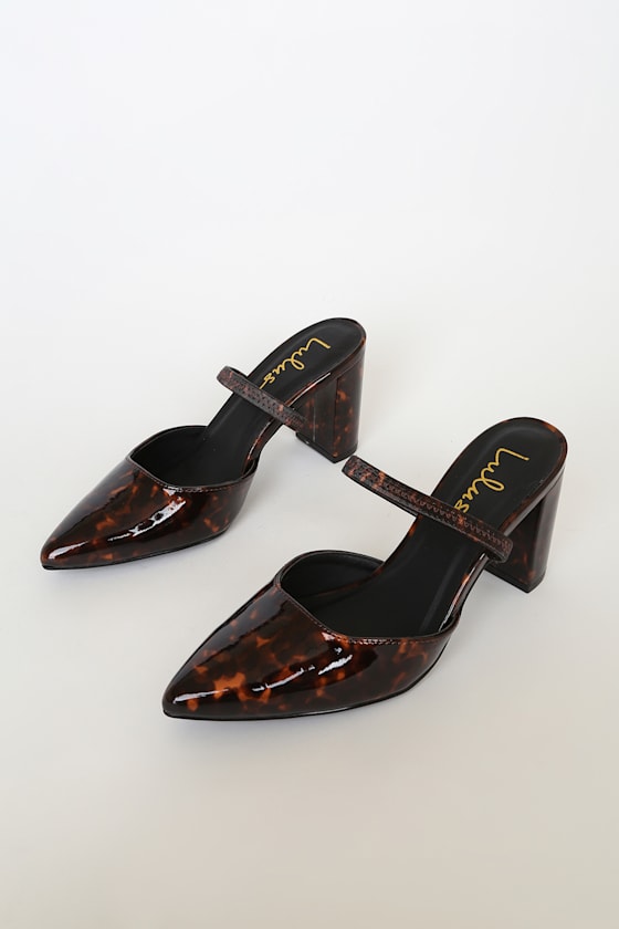 Tortoise mules on sale
