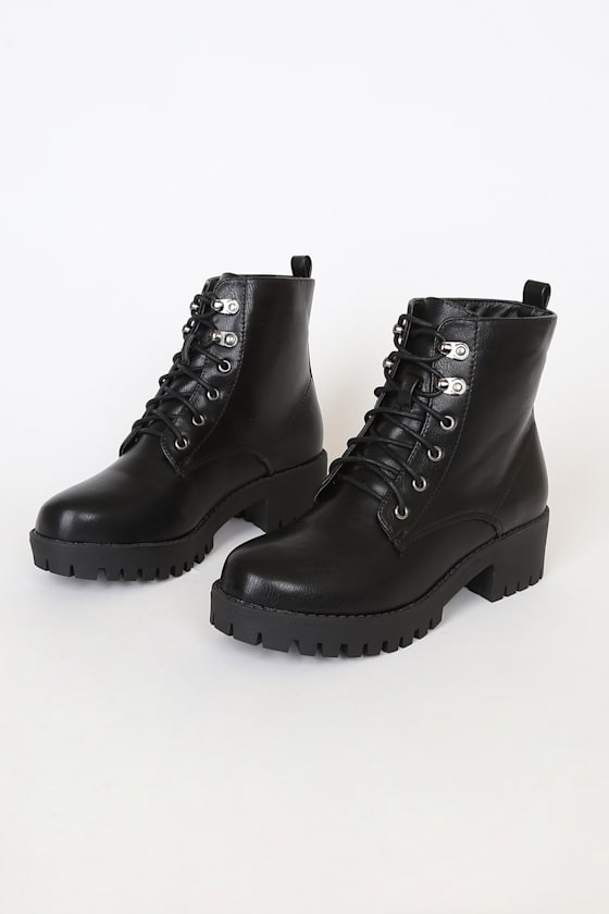 all black lace up boots